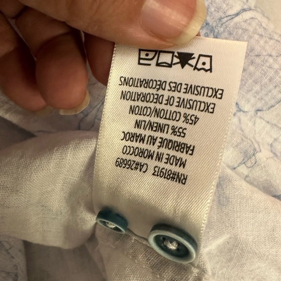 Robert Graham Blakely Linen Blend Floral Flip Cuff Button-up - Picture 8 of 8